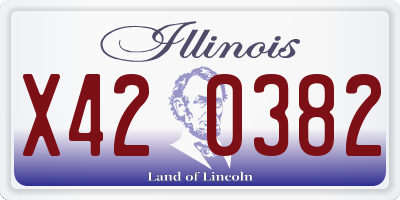 IL license plate X420382