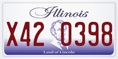 IL license plate X420398
