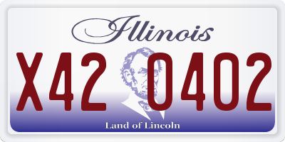 IL license plate X420402