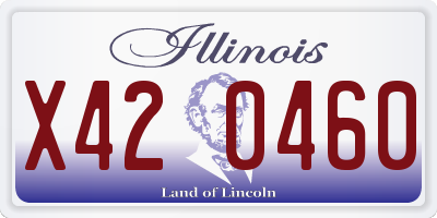 IL license plate X420460