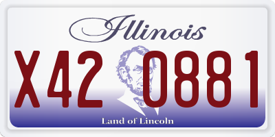 IL license plate X420881