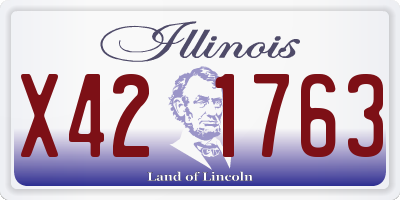 IL license plate X421763