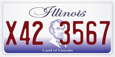 IL license plate X423567