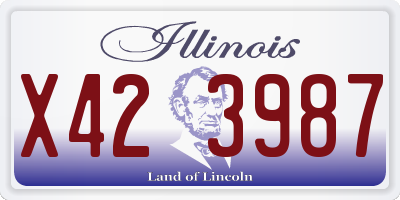 IL license plate X423987