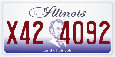 IL license plate X424092