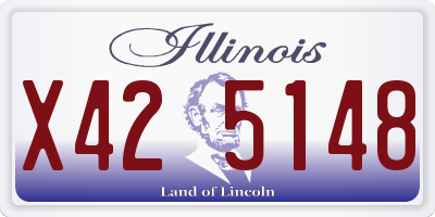 IL license plate X425148