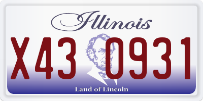 IL license plate X430931