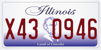 IL license plate X430946