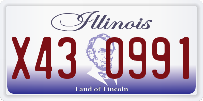 IL license plate X430991