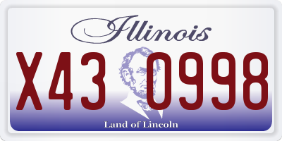IL license plate X430998