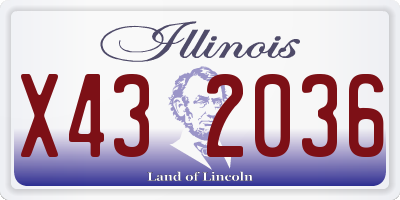 IL license plate X432036