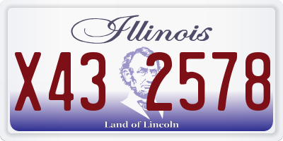 IL license plate X432578