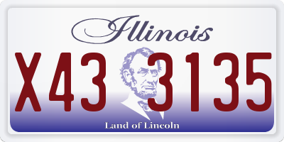 IL license plate X433135