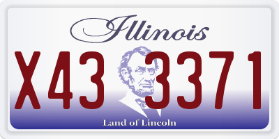 IL license plate X433371