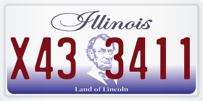 IL license plate X433411