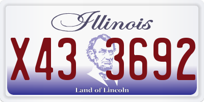 IL license plate X433692
