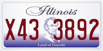 IL license plate X433892