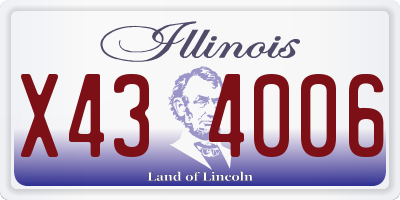 IL license plate X434006