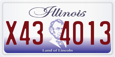 IL license plate X434013