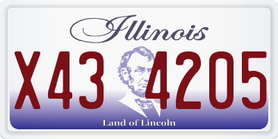 IL license plate X434205