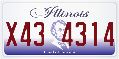 IL license plate X434314
