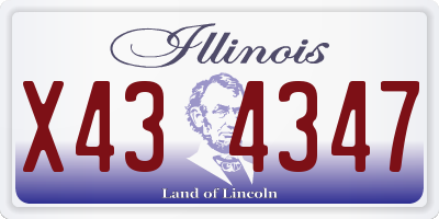 IL license plate X434347