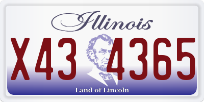 IL license plate X434365