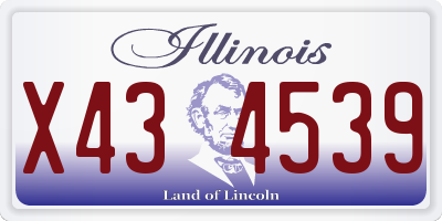 IL license plate X434539