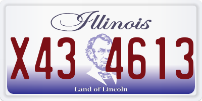 IL license plate X434613