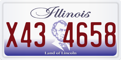 IL license plate X434658