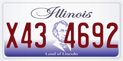 IL license plate X434692