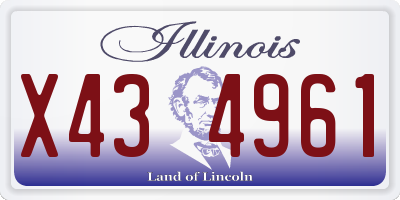 IL license plate X434961