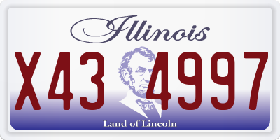 IL license plate X434997