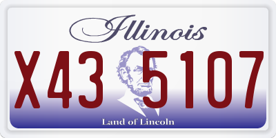 IL license plate X435107