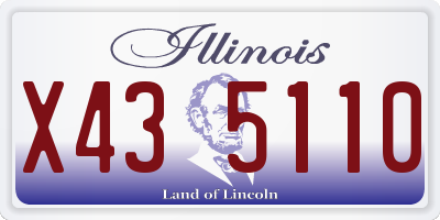 IL license plate X435110