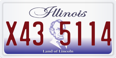 IL license plate X435114