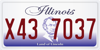 IL license plate X437037