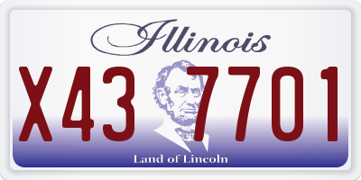 IL license plate X437701
