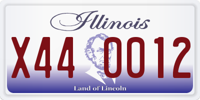 IL license plate X440012