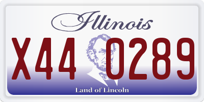 IL license plate X440289