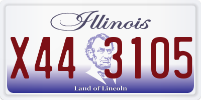 IL license plate X443105