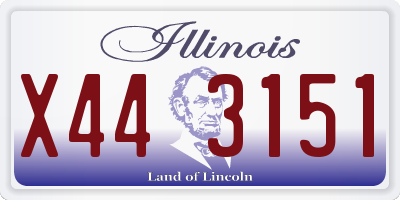 IL license plate X443151