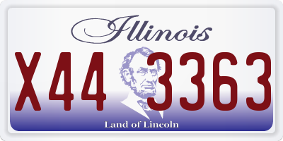 IL license plate X443363