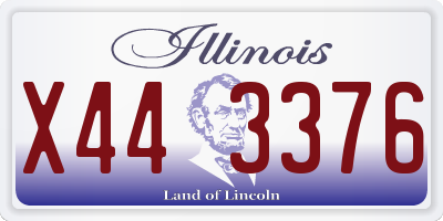 IL license plate X443376