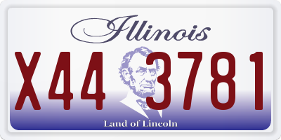 IL license plate X443781