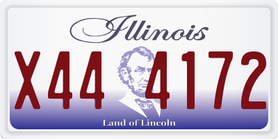 IL license plate X444172