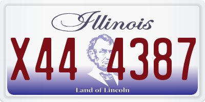 IL license plate X444387