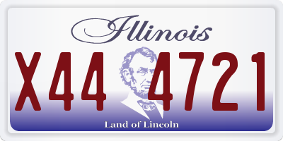 IL license plate X444721