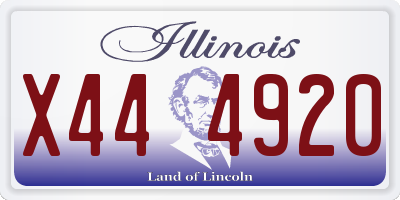 IL license plate X444920