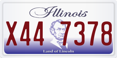 IL license plate X447378